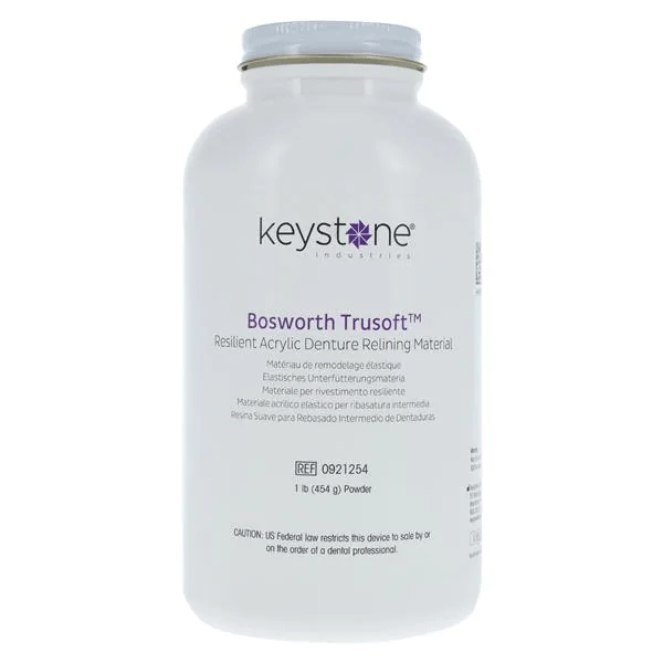 Trusoft 1 Lb. Powder Only - Intermediary Relining Material, Plasticezed Acrylic PEMA. #0921254