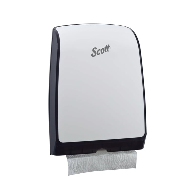 Scott White Slimfold Towel Dispenser with Clear Vertical Window, 1/Pk. Holds up to 225 folded