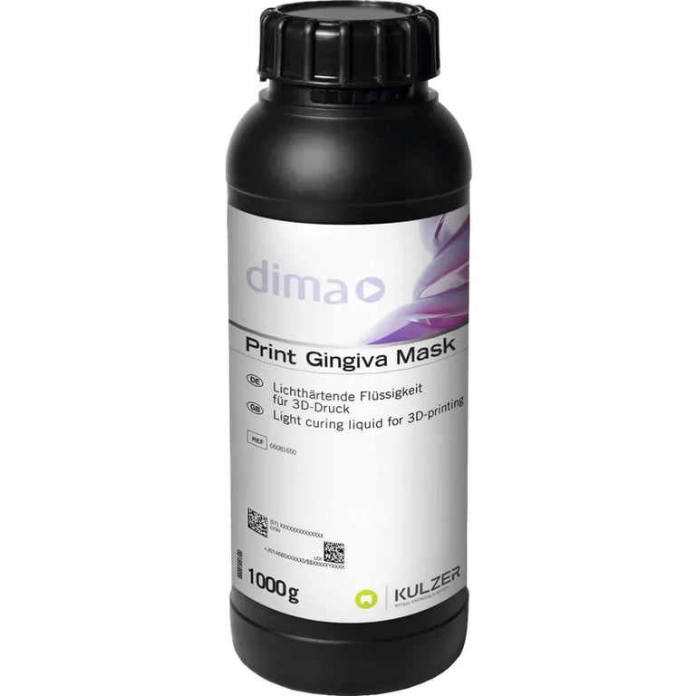 dima Print Gingiva Mask 3D Printing Resin, Flexible Gingiva Masks, 1000g Bottle, 1/Pk. Features