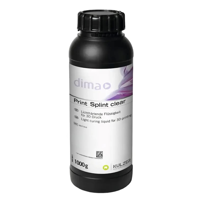 dima Print Splint Clear 3D Printing Resin, Occlusal Splints & Night Guards, 1000g Bottle, 1/Pk