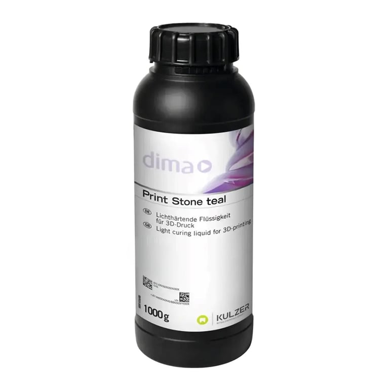 dima Print Stone Teal 3D Printing Resin, Orthodontic Appliances, 1000g Bottle, 1/Pk. Features high