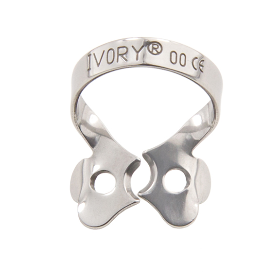 Ivory Clamps #00 Winged Upper and Lower Premolar and Anterior teeth Metal Rubber Dam Clamp, Single
