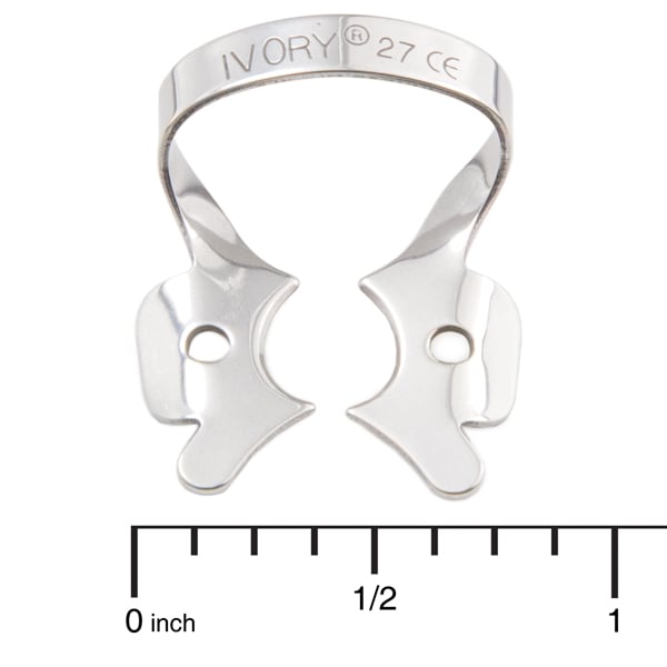 Ivory Clamps #27 Winged Metal Rubber Dam Clamp, Single clamp
