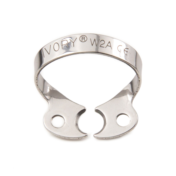 Ivory Clamps #W2A Wingless Premolars and Upper Incisors Metal Rubber Dam Clamp, Single clamp