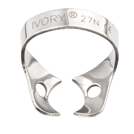 Ivory Clamps #27N Wingless Metal Rubber Dam Clamp, Single clamp