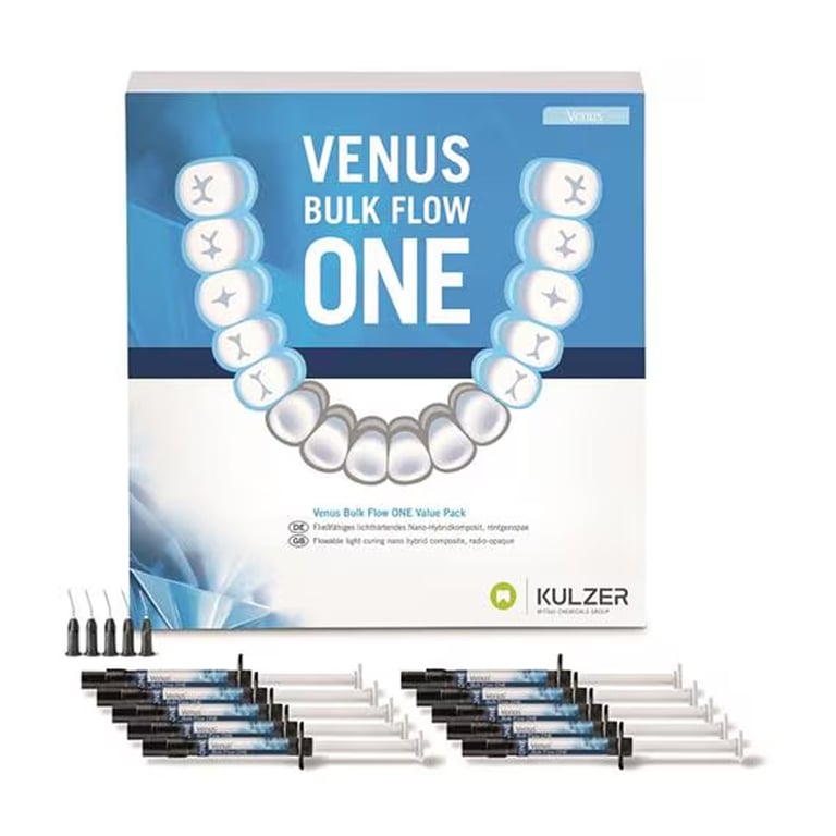 Venus Bulk Flow ONE Light-Cure Flowable Bulk Fill Universal Composite, 2g Syringe 10/Pk. Includes