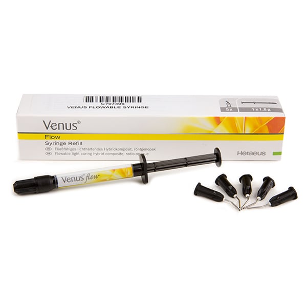 Venus Flow A2 Syringe Refill - Flowable Microhybrid Composite, 1 - 1.8 Gram Syringe and 5 Cannulas