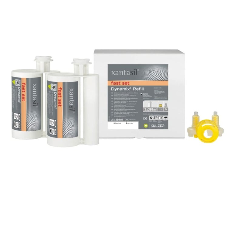 Xantasil Alginate Substitute Impression Material: 2 - 380ml Dynamix Cartridges, 2 Dynamix mixing