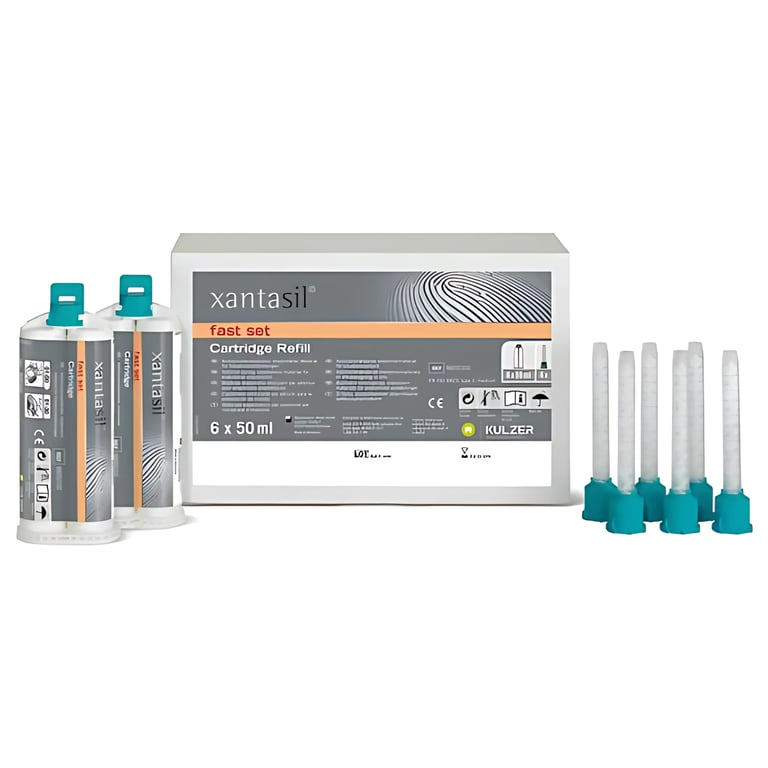 Xantasil Alginate Substitute Impression Material: 6 - 50 ml Cartridges and 6 green mixing tips