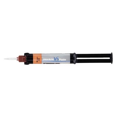 Panavia V5 Universal Resin Cement Paste - Brown (A4) shade. 1 x 8.1g (4.6ml) Syringe and 20 Mixing