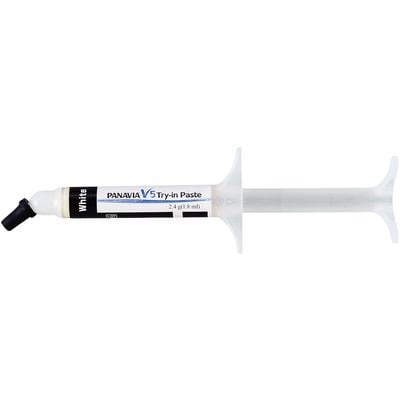 Panavia V5 Universal Resin Cement - Try-in Paste. White shade, 1.8 mL Syringe. A try-in paste