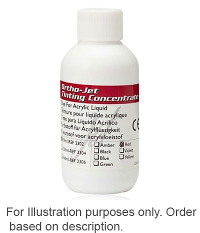Ortho-Jet Tinting Concentrate, Dye to be added to Clear Ortho-Jet Liquid, Blue Color, 2 oz. Bottle