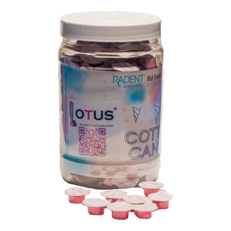 Lotus Radent Splatter-free Prophy Paste Cup with 1.23% Fluoride Ion, Cotton Candy, 200/Box