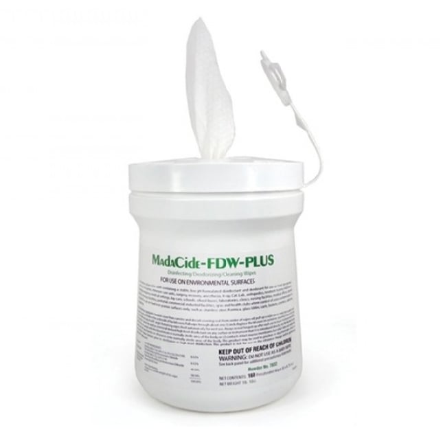 MadaCide-FDW-Plus MadaCide FDW-Plus 6" x 6.75" Disinfectant Wipes 160/Can. Nonwoven Multi-Purpose