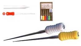 Mani #15 - 40 Assorted 25 mm Flare Finger Spreader, .05 Taper Stainless Steel with Color-coded