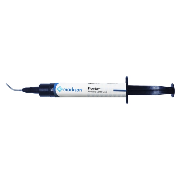Flowdam Light-Cure Flowable Dental Dam Refill Kit, 2 mL Syringe, 10/Pk. Passively adhesive