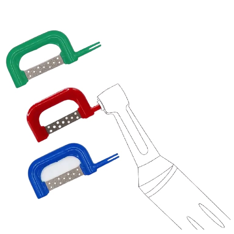 SureFita Oscillating IPR Strips, Set of 6. Includes: 1 x Saw/No Abrasive, 1 x 0.05mm Extra Fine, 1