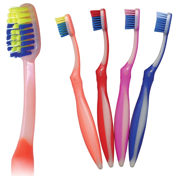 Maxill 320 Glo-Max "Glo-in-the-Dark" Toothbrush, Assorted Colors, Cello Wrapped, 100/Box, Single