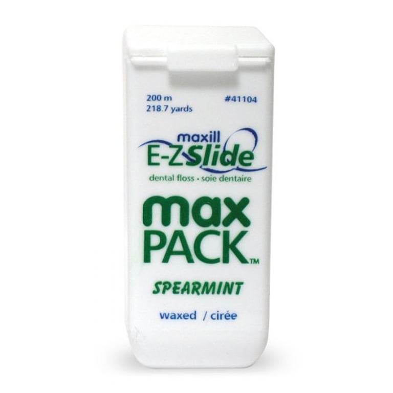 Maxill E-Z Slide max PACK 218 yd Waxed Floss, Spearmint Flavor, 1/Pk