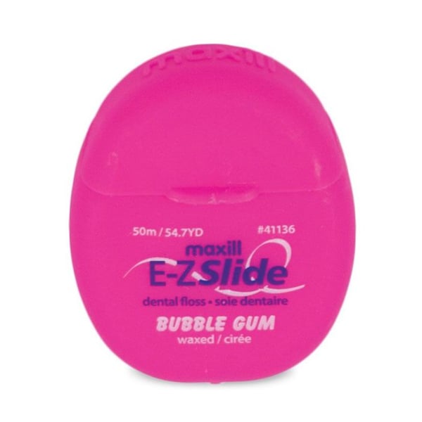 Maxill E-Z Slide Waxed Dental Floss, Bubble Gum Flavor, 54 yd/Dispenser, 144 Dispensers/Box