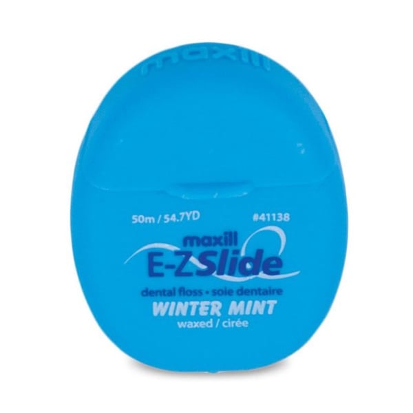 Maxill E-Z Slide Waxed Dental Floss, Winter Mint Flavor, 54 yd/Dispenser, 144 Dispensers/Box