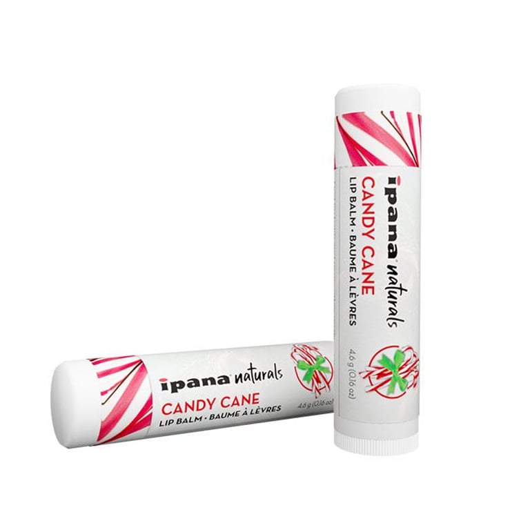 ipana Naturals Lip Balm, Candy Cane, 50/Bag. Made with Beeswax and Candelilla Wax Jojoba Seed Oil