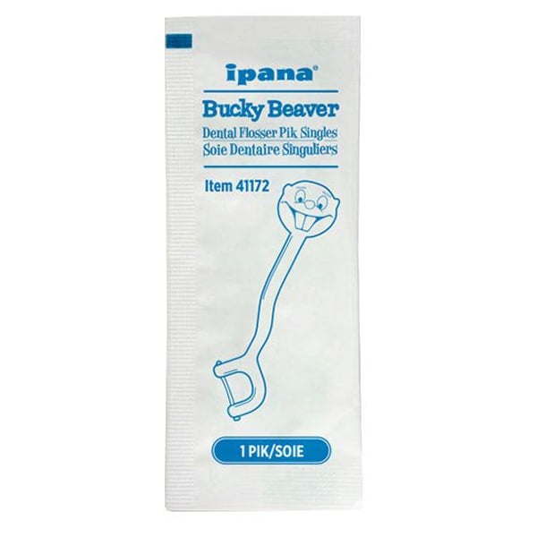 ipana Bucky Beaver Flosser Piks, Kids Regular, Single Pack, Box of 500 Packs. Features a premium