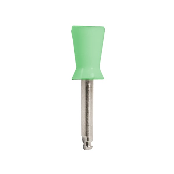 ipana Latch Type Prophy Cup, Soft Green, Metal Shank, 144/Box. The ribbed and webbed cups are