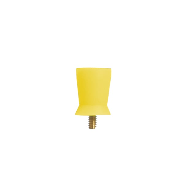 ipana Screw Type Prophy Cup, X-Soft Yellow Metal Shank, 144/Box. The ribbed and webbed cups are