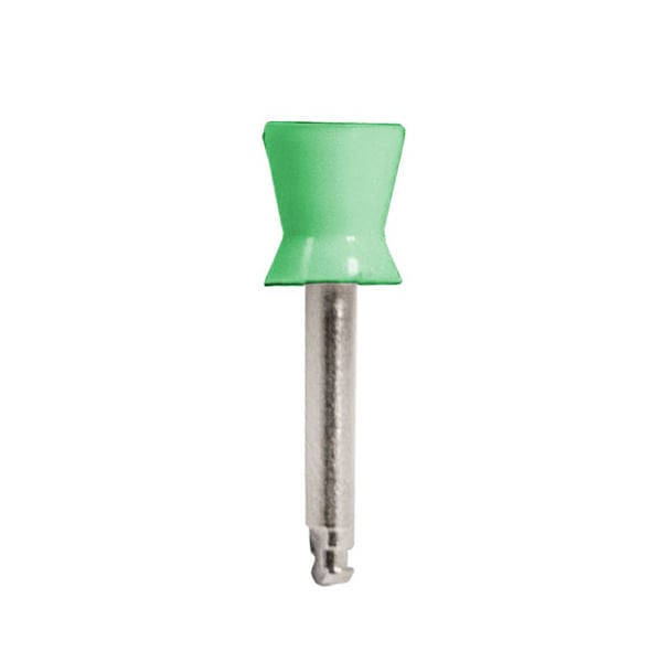 ipana Latch Type Prophy Cup, Soft Green Short Cups, Metal Shank, 144/Box. The ribbed and webbed