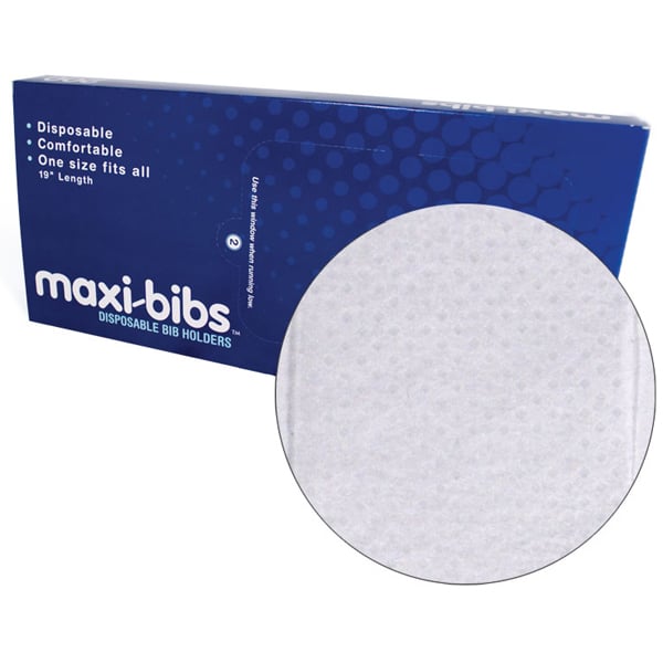 Maxi-bibs Maxill 19" Disposable Bib Holders, White, 200/Box. Eliminate the need to sterilize