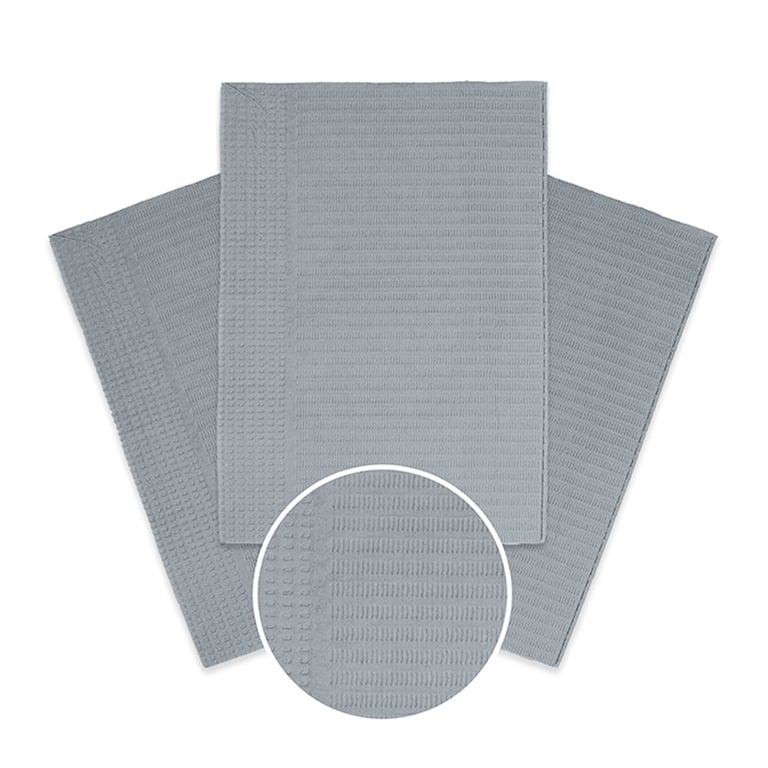 Maxi-bibs Maxill Patient Bibs, 13" x 18", 2-Ply Paper/1-Ply Poly, Gray, 500/Case. Durable