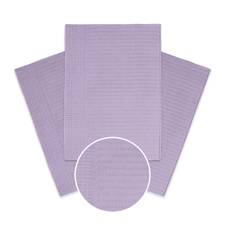 Maxill maxi-bibs Patient Bibs, 13" x 18", 2-Ply Paper/1-Ply Poly, Lavender, 500/Case. Durable