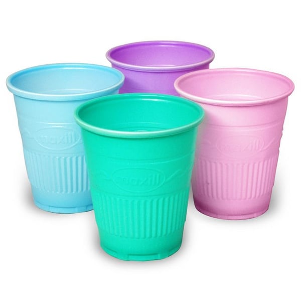 maxi-cups 5 oz. Disposable Plastic Cups, Rolled Edge, Lavender, Case of 1000. Sidewall grip
