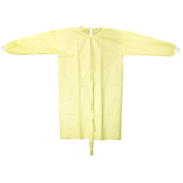 Maxill aquist AAMI Level 2 Isolation Gowns, Knit Cuff, Extra Large, Yellow, 100/Case. Single use
