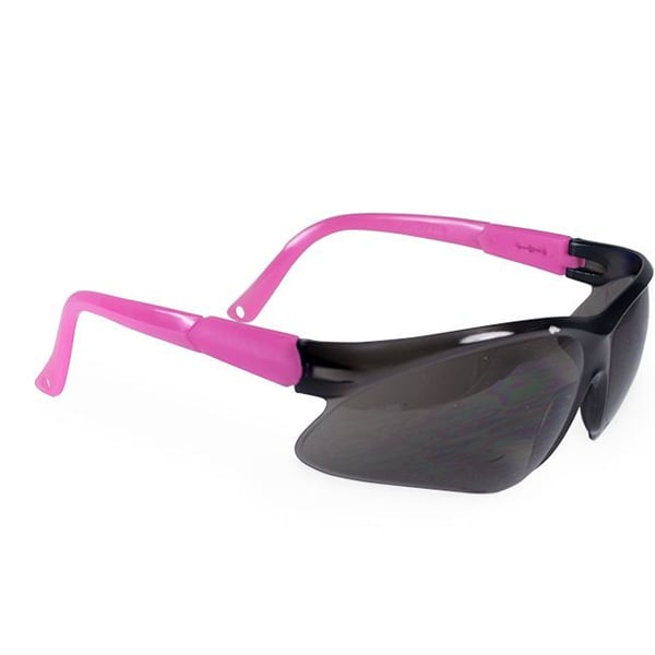 Maxill Frames Adult Safety Glasses 278 Series: Pink with Black Lenses, Adjustable Arms 1/Pk