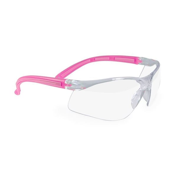 maxill Frames Adult Safety Glasses 277c Series: Pink with Clear Lenses1/Pk. Comfortable safety