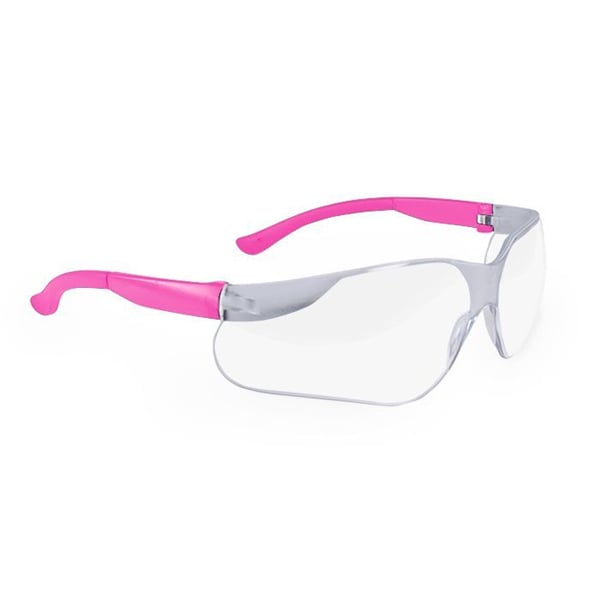 Maxill Frames Adult Safety Glasses 276c Series: Pink with Clear Lenses1/Pk. Comfortable safety
