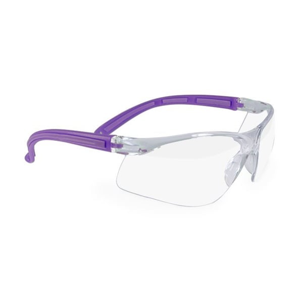 maxill Frames Adult Safety Glasses 277c Series: Purple with Clear Lenses1/Pk. Comfortable safety