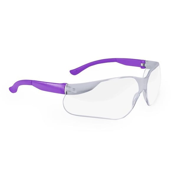 Maxill Frames Adult Safety Glasses 276c Series: Purple with Clear Lenses1/Pk. Comfortable safety