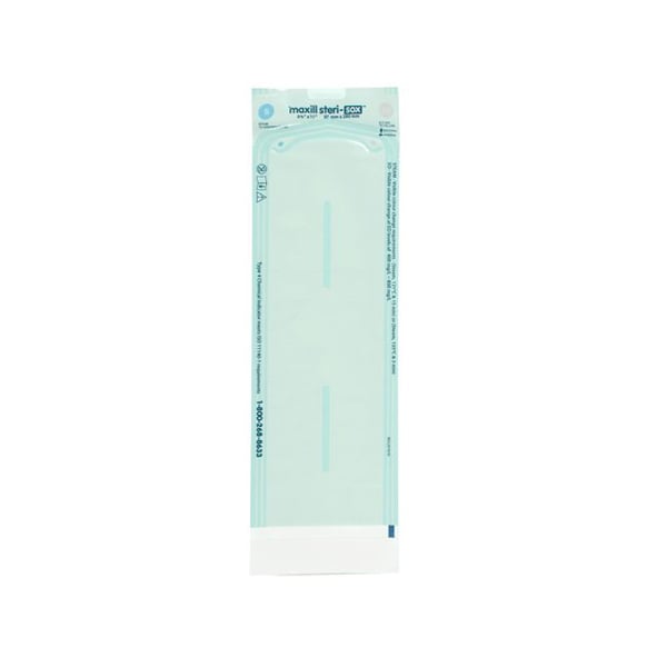 Maxill steri-sox 2 Channel Sterilization Pouches, 3.8" x 11", 200/Box. Internal and external steam