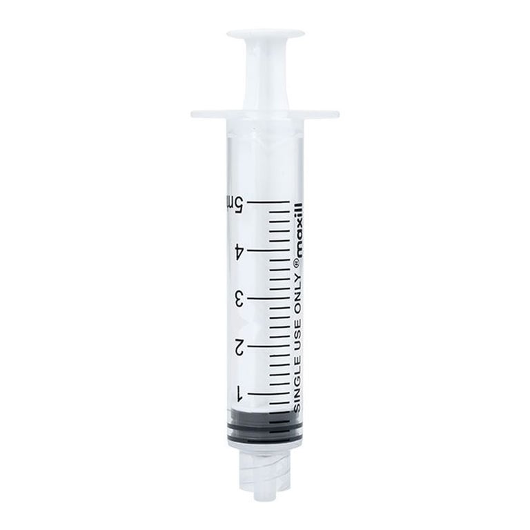 Maxill ezee ID Luer Lock Syringe, White, 5ml, 50/Box. These color coded syringes are a fast & easy
