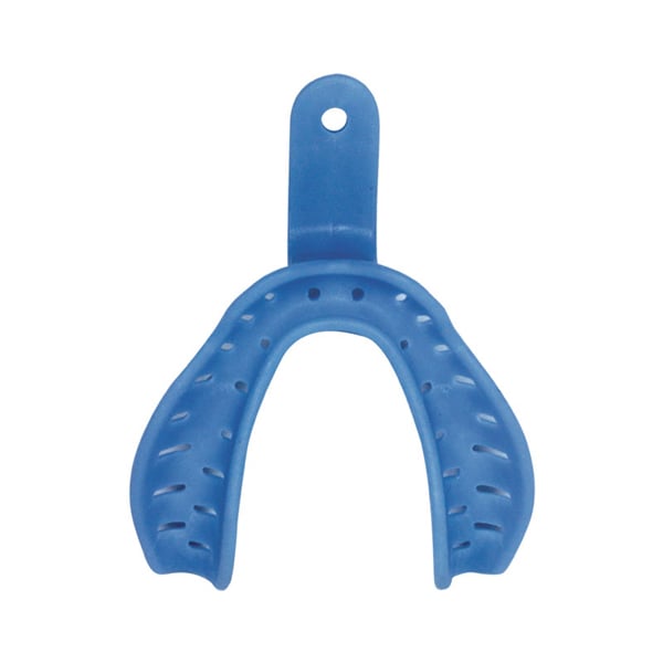 Maxill #4 Blue Medium Lower, Anodontia Impression Tray, 12/Bag. The impression trays are specially