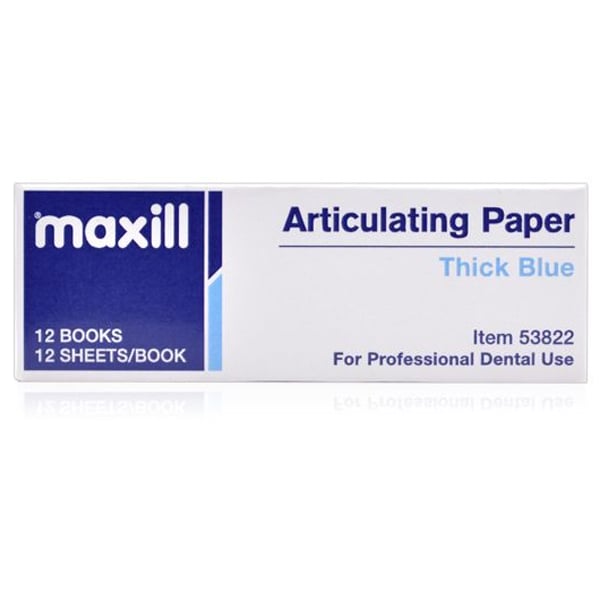 Maxill Articulating Paper, Blue, Thick (127 mic.), 12 Sheets per Book , 12 Books per Box, Single