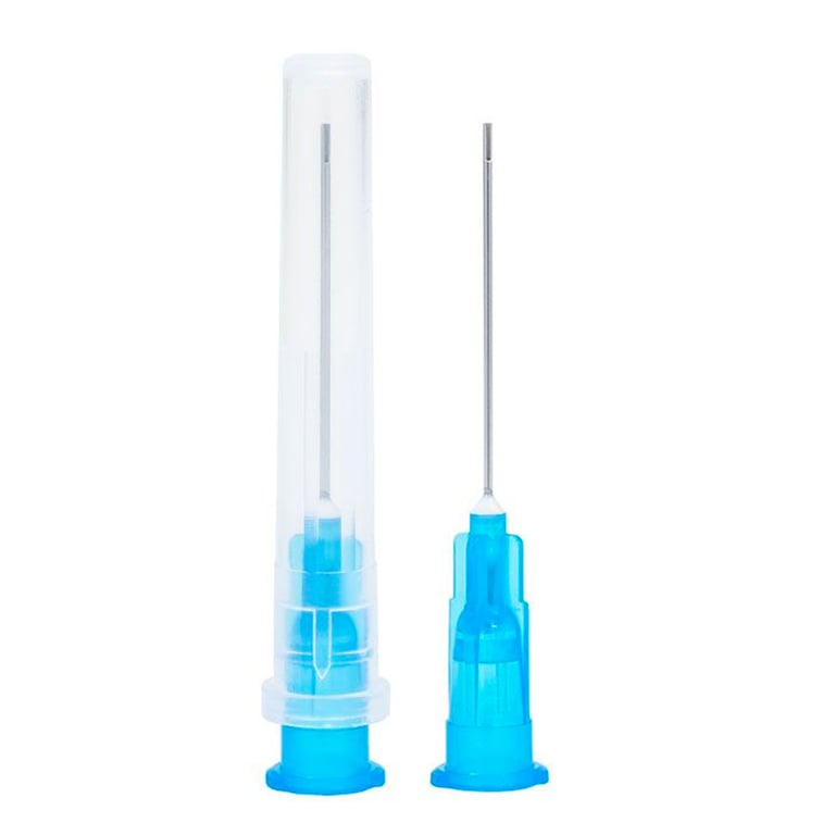 Maxill Luer Lock Straight with Slotted End Irrigation Tips, 23 ga, Blue, 100/Box. These open-end