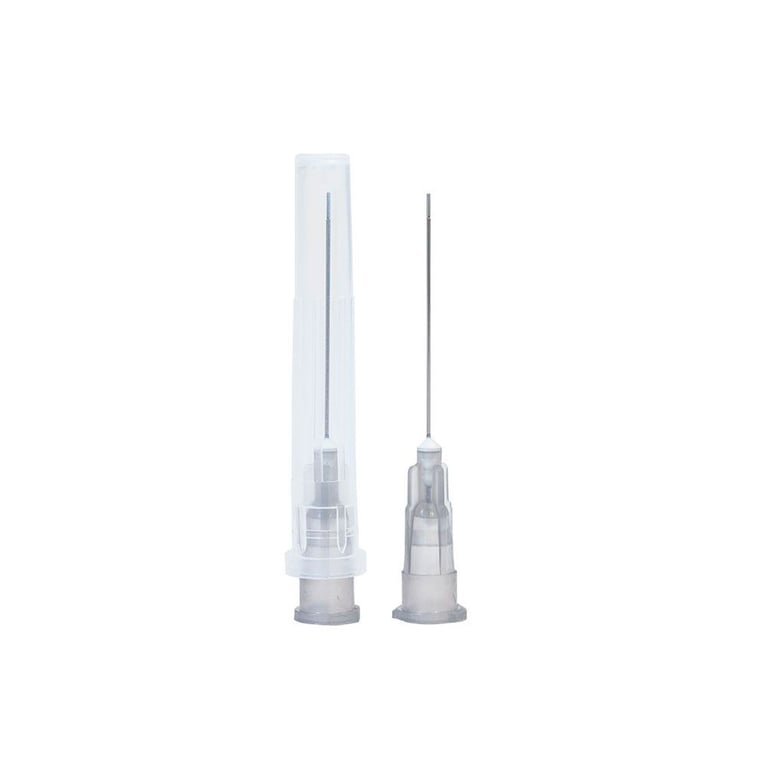 Maxill Luer Lock Straight with Slotted End Irrigation Tips, 27 ga, Grey, 100/Box. These open-end