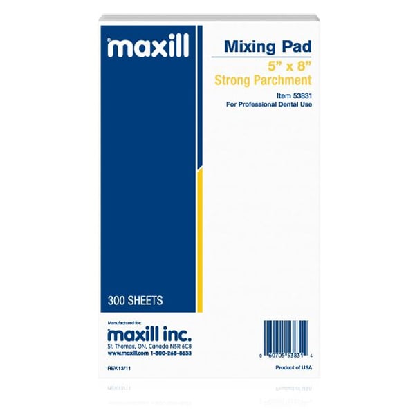 Maxill 5" x 8" Strong Parchment Mixing Pad, 300 Sheets/Pad, Single Pad. Heavy grade, tough