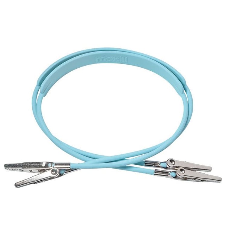 Maxill BibClipz 19" Silicone Bib Clips, Autoclavable, Light Blue, 2/Bag. Bib clips are designed