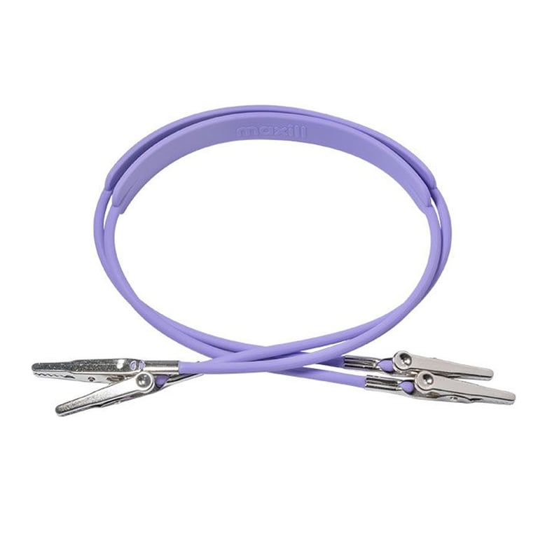 Maxill BibClipz 19" Silicone Bib Clips, Autoclavable, Lavender, 2/Bag. Bib clips are designed