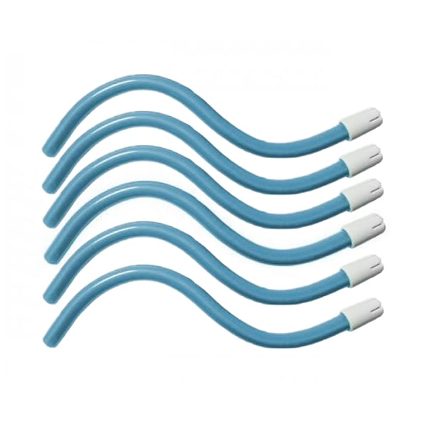 Maxill Saliva Ejectors, Bendable, Blue with White Tip, 100/Bag